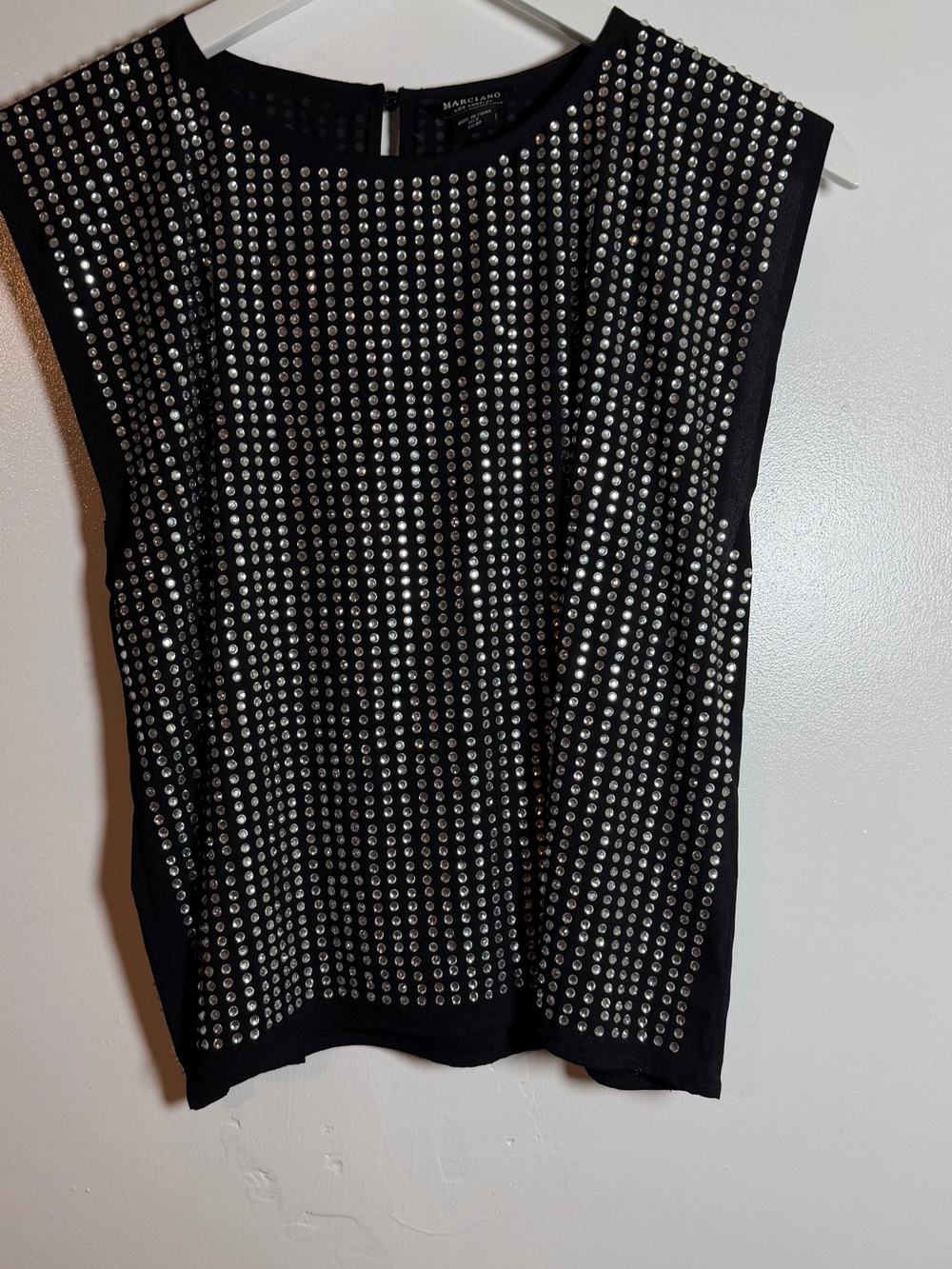 Marciano Black Sleeveless Studded Top